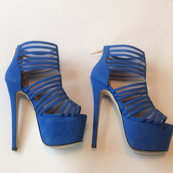 bebe Shoes Blue Bebe Strappy Heels Poshmark